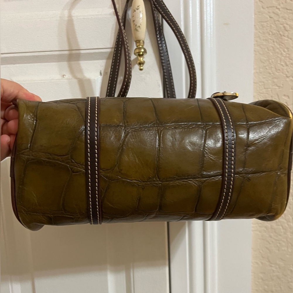 Vintage Douney and Bourke Olive Green croc Leather Handbag - Picture 5 of 9
